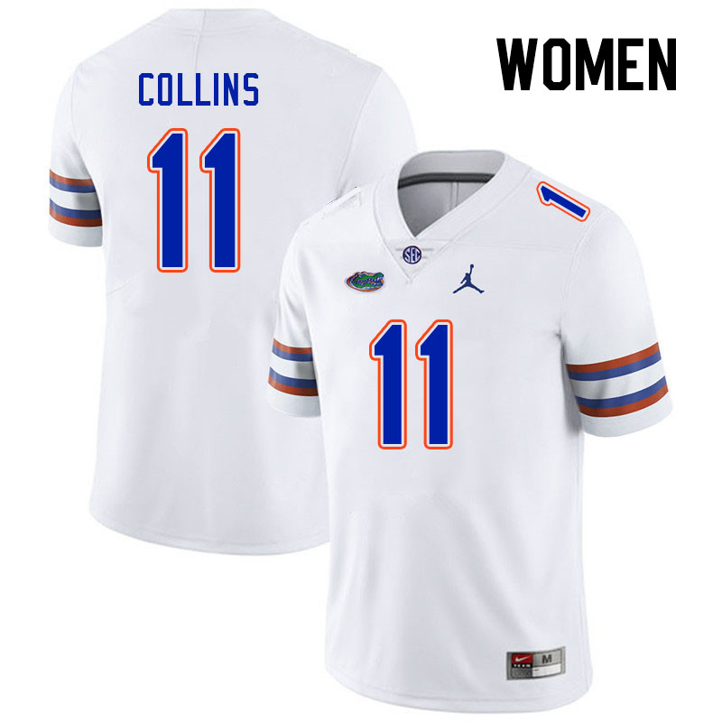 Women #11 Kelby Collins Florida Gators College Football Jerseys Stitched-White